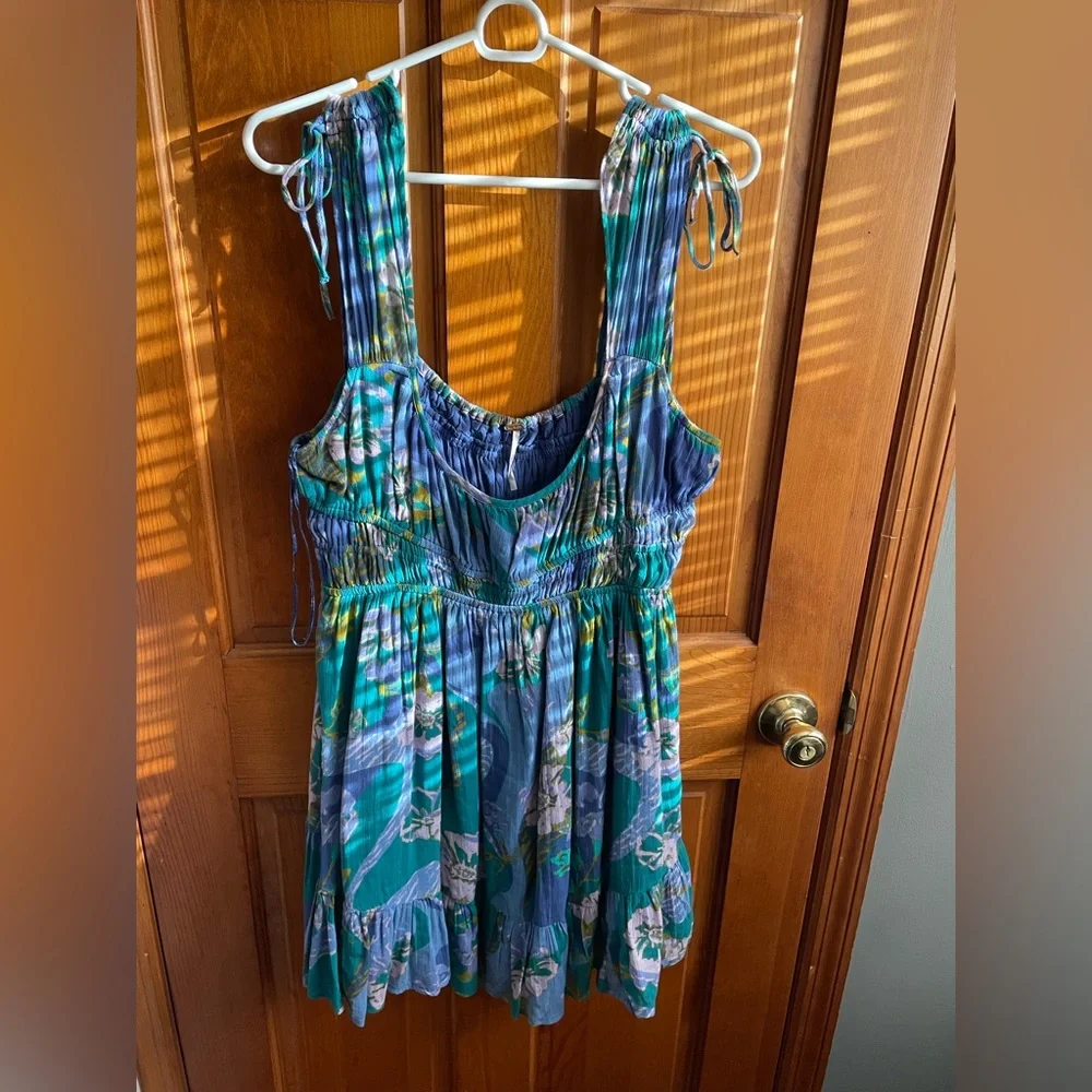 Free People Blue and Green Mini Dress - Picture 2 of 2